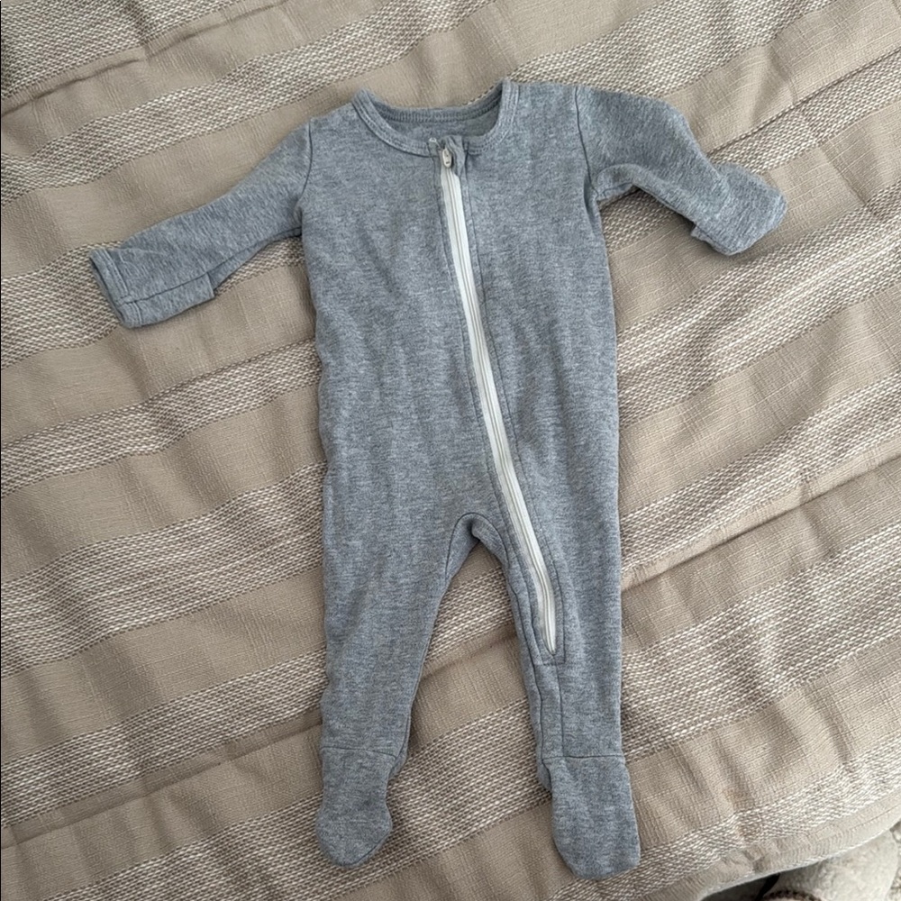 Cozy Gray Footie One Piece with Zipper